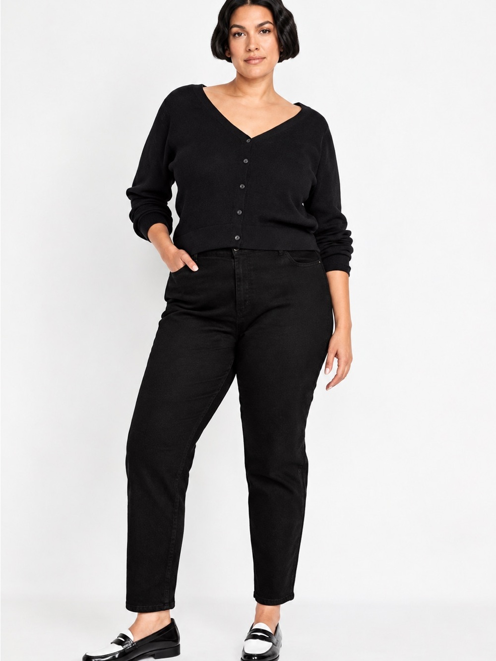Women’s Old Navy High Rise Black Denim OG Straight Leg Jean 28” Inseam Size 20